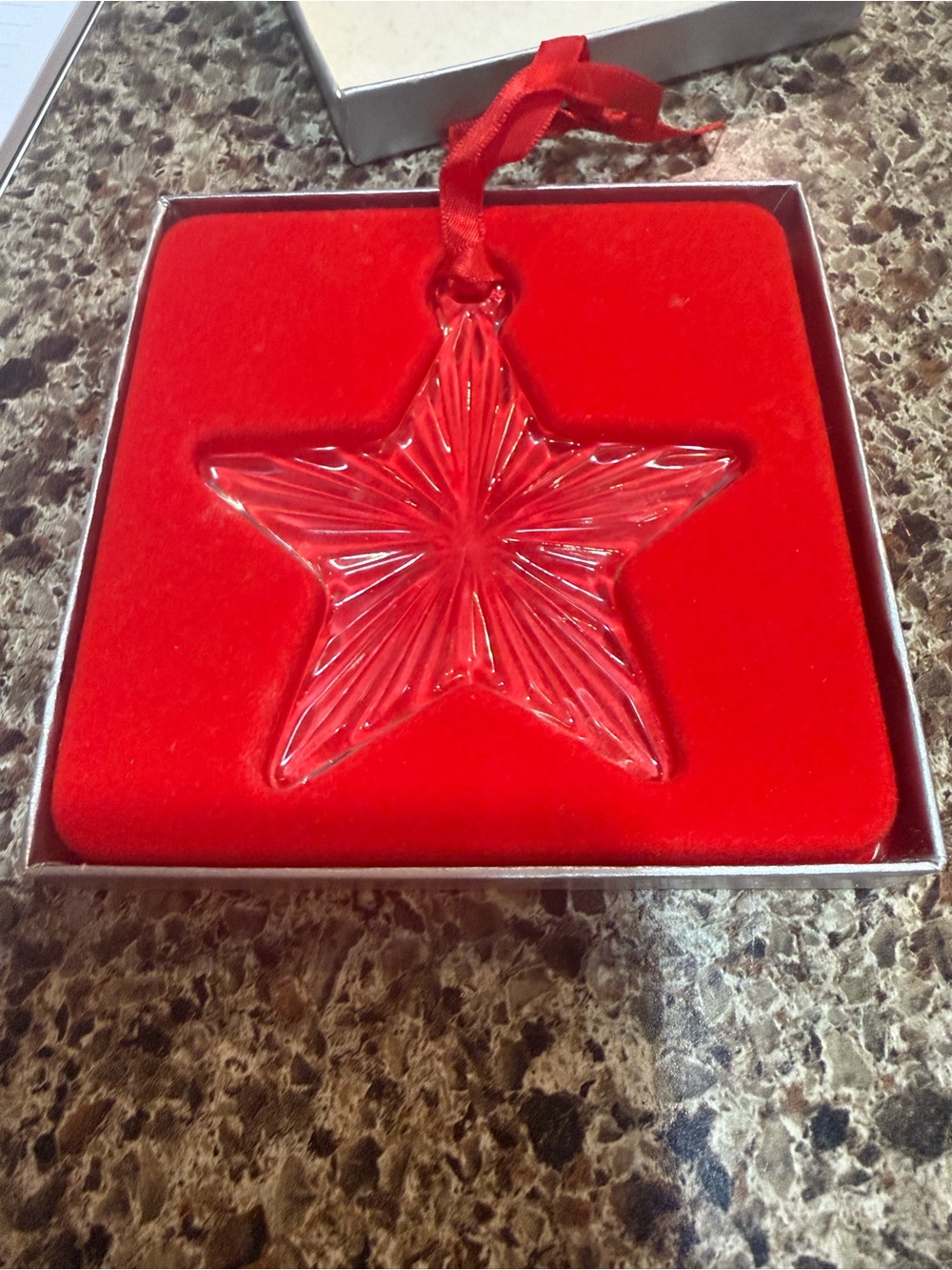 Vintage Fostoria Glass Crystal Star Holiday Ornament